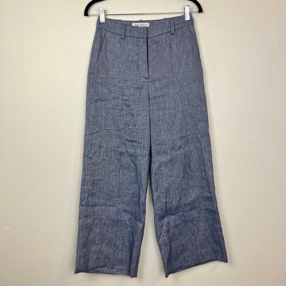 The Fold London Wide Leg Linen Blend Trousers XS UK 6 - Picture 1 of 7